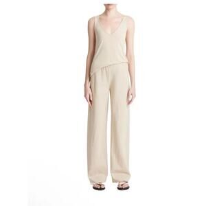 Vince High Waist Cotton Bias Pull On Pant XL In Wok Light Khaki NWT $365